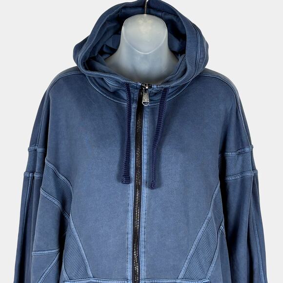 Free People ALL YOUR LOVE Oversized Hoodie Sweatshirt Supernova Blue S NWOT $128 - Picture 7 of 11